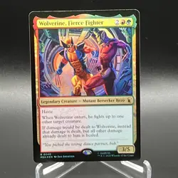 MTG Magic Wolverine, Fierce Fighter 0240 Foil Marvel Super Heroes - Image 1