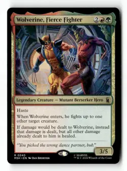 Wolverine, Fierce Fighter 240 Rare MTG MSH NM - Image 2