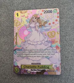 Bandai One Piece Card Game Charlotte Pudding OP03-112 SP R Foil Alt Art English - Image 1