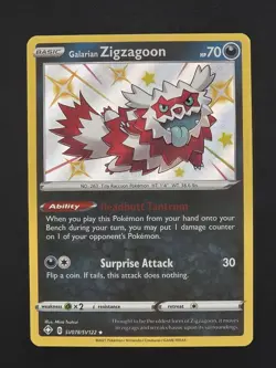 Galarian Zigzagoon SV078/SV122 Shiny Holo Rare Pokemon TCG Shining Fates NM - Image 1