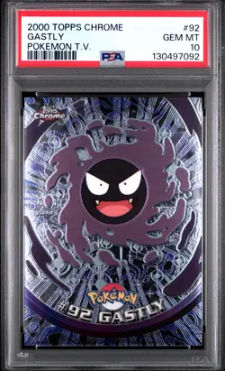 PSA 10 Topps Chrome Pokemon T.V 92 Gastly Graded Pokemon Card - Image 1