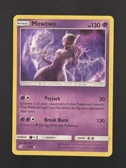 Mewtwo 12/18 Holo Rare Pokemon TCG Detective Pikachu LP - Image 1