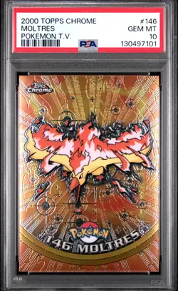 PSA 10 Topps Chrome Pokemon T.V 146 Moltres Graded Pokemon Card - Image 1