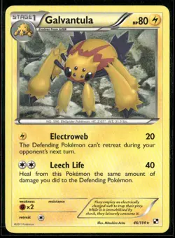 2011 Black & White Set Pokemon Card 046 Galvantula LP - Image 1