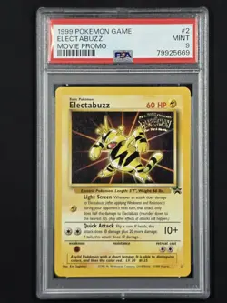 1999 Pokemon Game Movie ~ PSA 9 MINT ~ Electabuzz #2 ~ Black Star Promo Card - Image 1