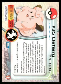 Pokemon Cards Clefairy #35 Topps Trading Cards Series 1 LP *1 - Image 2