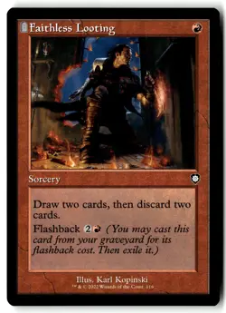 Faithless Looting (Retro Frame) 116 Commander: The Brothers' War MTG NM - Image 1
