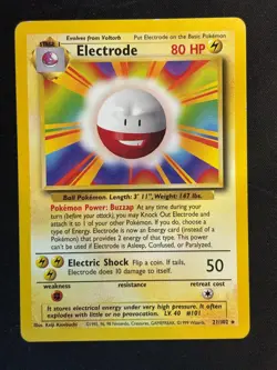 Electrode 21/102 Rare Base Set Unlimited Pokemon Moderately Played - Image 1