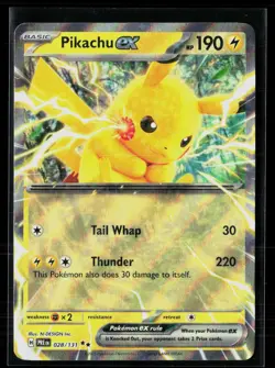 Pikachu ex 028/131 Double Rare Prismatic Evolutions Pokemon NM - Image 1