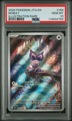 Noibat Illustration Rare Holo 2025 Pokemon Journey Together #169/159 PSA 10 - Image 1