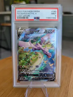 Pokemon TCG - Aerodactyl V (Alternate Art) 180/196 Lost Origin PSA 9 - Image 1
