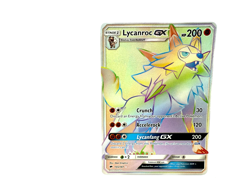 Lycanroc GX 155/147 Burning Shadows Rainbow Secret Rare Pokemon Card NM/LP - Image 1