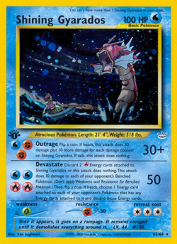 Shining Gyarados 65/64 Rare Shining Neo Revelation Pokemon Unlimited Holo DMG - Image 1