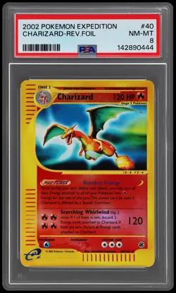 2002 Expedition Charizard #40 PSA 8 English Reverse Holo NM-MT Pokemon - Image 1