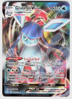 GLACEON VMAX 041/203 HOLO VMAX RARE EVOLVING SKIES POKEMON NM/M - Image 1