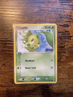 Pokemon TCG Chikorita 51/115 EX Unseen Forces Stamped Holo Common 50 HP 2005 - Image 1