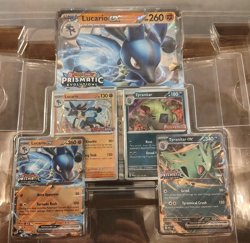 Prismatic Evolutions Stamped Collection Lucario & Tyranitar Promo Pokemon Cards - Image 1