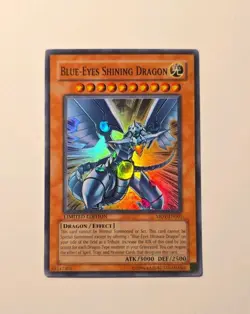 Yugioh Blue-Eyes Shining Dragon MOV-EN001 Super Rare LP - Image 1