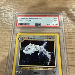 2000 Pokemon Neo Genesis Steelix Holo 15/111 Unlimited Card PSA 7 NM - Image 2