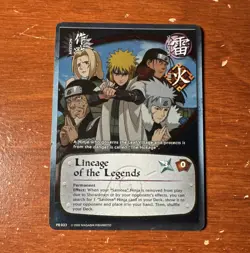 USED Naruto CCG Lineage of the Legends PR 033 5 Hokages Mission Holo Promo Card - Image 1