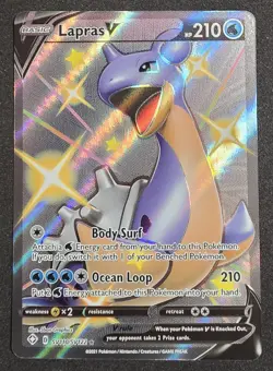 Pokemon TCG Pokemon Lapras V Lapras Shiny Holo Rare Holo Card SV110/SV122 NM - Image 1