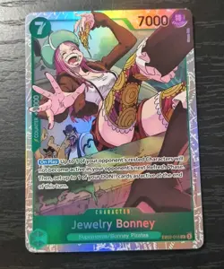 One Piece TCG Jewelry Bonney Holo Super Rare Card EB02-015 NM - Image 1