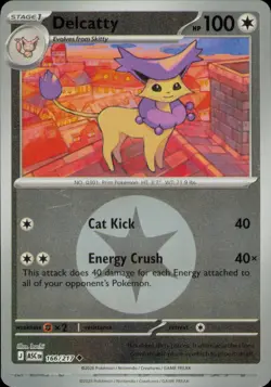 DELCATTY (ENERGY SYMBOL PATTERN) 166/217 ASCENDED HEROES POKEMON REVERSE HOLO NM - Image 1