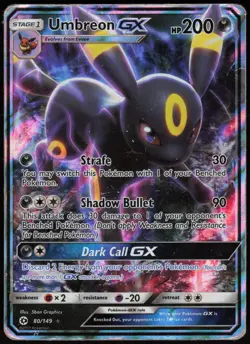 Umbreon GX 80/149 Holo Holo SM Base Set Ultra Rare Graphics Damaged - Image 2