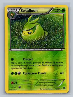 Swadloon 6/119 Uncommon Phantom Forces Pokemon Reverse Holo Lightly Played - Image 1