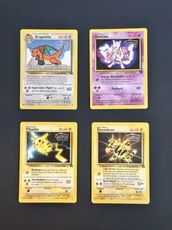 Pokemon Movie WB Promo Cards (1999) – Pikachu Mewtwo Dragonite Electabuzz - LP - Image 1