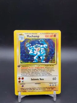 Machamp 8/102 Base Set 1st Edition Holo HP Pokemon Card - Image 1