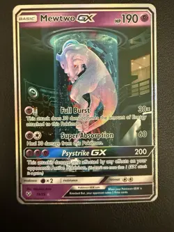 Pokemon Mewtwo GX 78/73 Shining Legends Secret Rare Full Art Holo- Damaged - Image 1