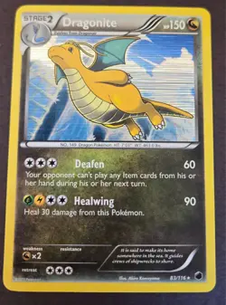 Dragonite 83/116 Plasma Freeze Holographic Pokemon Mid Era - Image 1