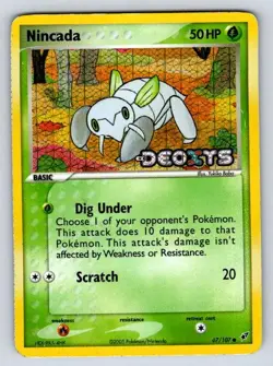 Nincada 67/107 Common Deoxys Pokemon Reverse Holo Moderately Played - Image 1