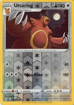 Ursaring 127/203 Evolving Skies Pokemon Reverse Holo NM - Image 1