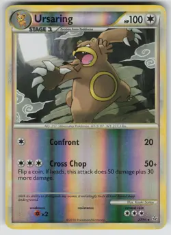 Ursaring 27/95 Rare HGSS Unleashed Pokemon Reverse Holo Lightly Played - Image 1