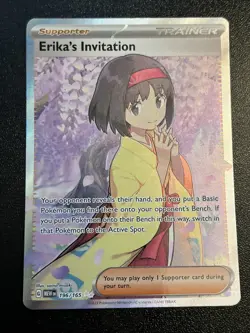 Pokemon TCG Erika's Invitation 196/165 SV 151 Super Rare Full Art Holo ENG - Image 1