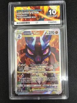 Pokemon TCG Lucario VSTAR SWSH291 Holo Black Star Promo Ace 10 Custom Label - Image 1