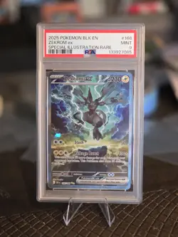 2025 POKEMON -BLACK BOLT SPECIAL ILLUSTRATION RARE - ZEKROM EX 166/086 - PSA 9 - Image 1
