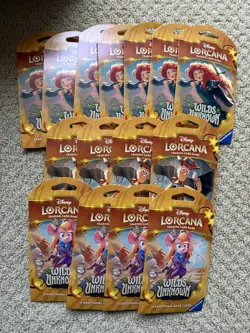 Disney Lorcana TCG Wilds Unknown Sleeved Booster Pack Lot of 15 🔥Quick Ship🔥 - Image 1