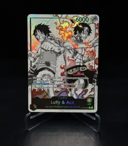 One Piece Card Game Luffy & Ace Leader ST30-001 Alt Art Holo - Image 1