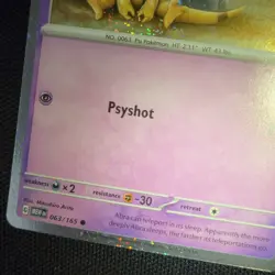 TAIL WHOLE SWIRL 🌀💫 BLEED Abra 063/165 SV 151 Cosmos Holo Promo Pokemon Card - Image 2