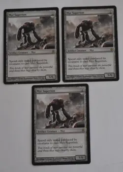 3X MYR SUPERION Artifact Creature NEW PHYREXIA Rare MAGIC GATHERING CARD - Image 2