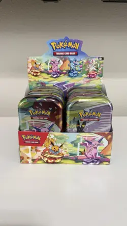 Prismatic Evolutions Mini Tin Display | Art Cards & Coins Included NO PACKS - Image 1