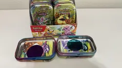 Prismatic Evolutions Mini Tin Display | Art Cards & Coins Included NO PACKS - Image 2