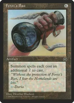 Feroz's Ban - MtG Homelands - Rare NM 1995 - CRIMPING ERROR - Image 1