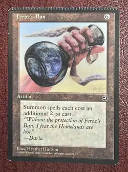 Feroz's Ban - MtG Homelands - Rare NM 1995 - CRIMPING ERROR - Image 2
