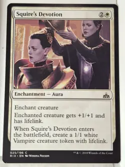 Squire's Devotion - Rivals of Ixalan - Magic the Gathering MTG Nice! - Image 1