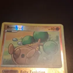 Pokemon Bonsly 71/130 Diamond & Pearl 2007 Common Basic Holo English HP 40 - Image 2