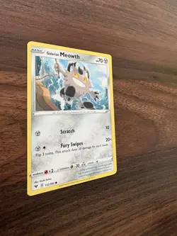 Galarian Meowth #112/185 Vivid Voltage Pokemon Card NM - Image 3